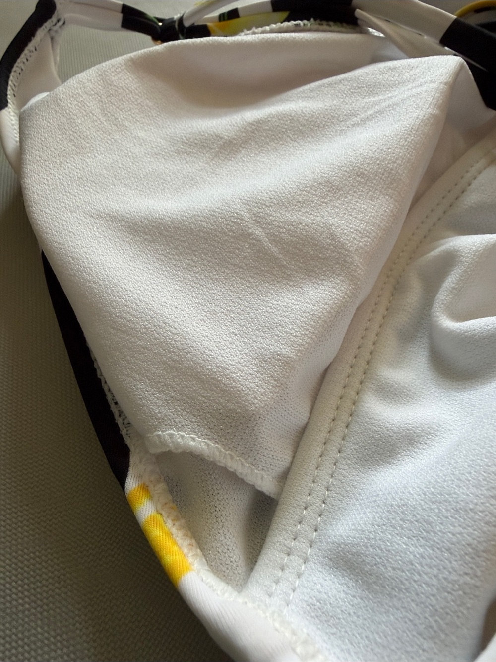 No Boundaries Black & White Striped One-Piece Swimsuit with Yellow Lemon Print - Picture 7 of 10
